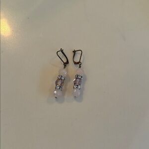 Elegant Pink and Silver Dangle Earrings